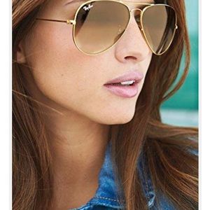 Gold / brown ray ban aviatar